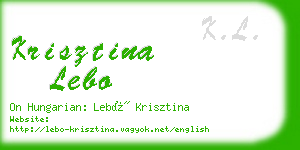 krisztina lebo business card